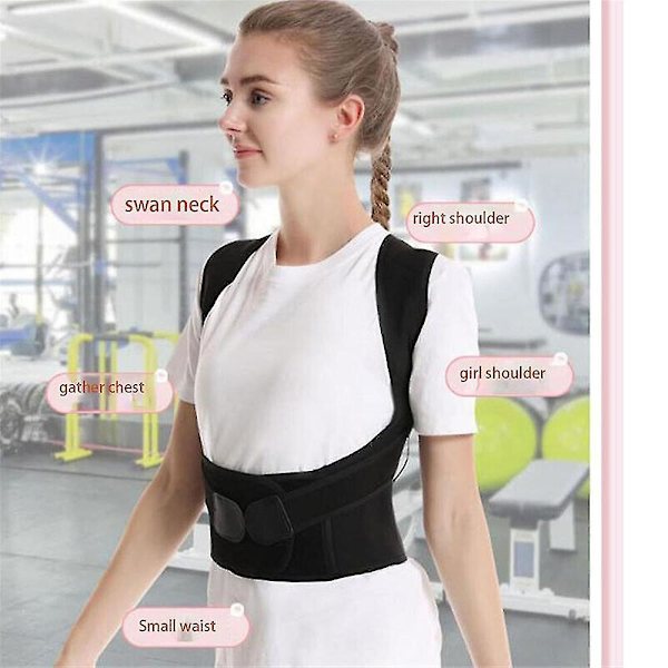 Posture Corrector Rygg Axel Hälsa Stöd Kropp Bälte Bälte Ländrygg Justerbar（XL）