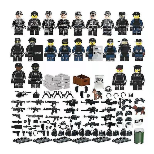 Sett med 22 minifigurer Military Series Villain Minifigurer byggeklossleker