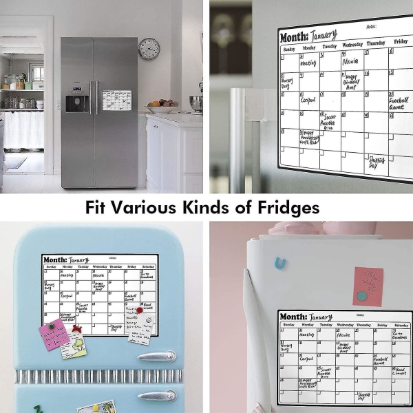 Kylskåpskalender Magnetic Dry Erase Calendar Whiteboard-kalender för kylskåp