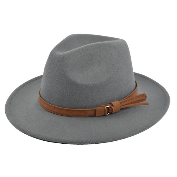 Retro Jazz Hat Suede Belt Wool Hat Cowboy Hat Retro Imitation Wool Hat Flat Brim Hat Bf150