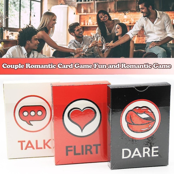 Par romantisk kortspill Spillkortstokk Talk Or Flirt Or Dare-kort 3 Spillkort Kortstokk Nydelig gave til par Voksen Sexspill