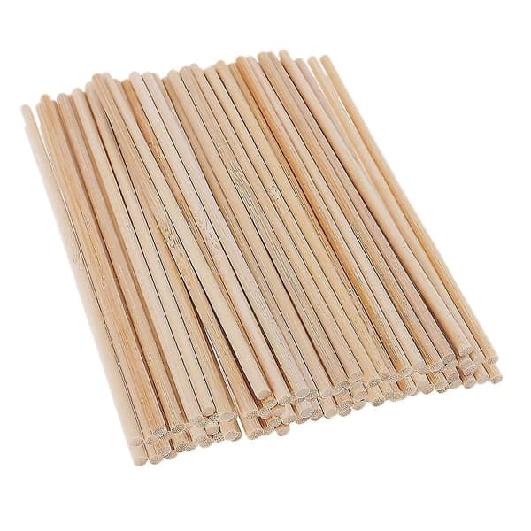 100-pack 4mm trärundstavar i trä, omålade, 150 mm
