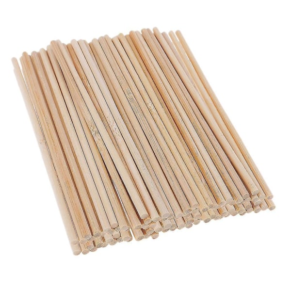 100pack 4mm Wood Unfinished Wood Round Stick Dowel Rod Diy Craft 150mm