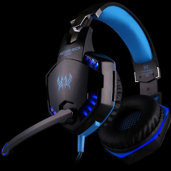 Gaming-headset med brusreducering, dynamisk sensorisk, Hi-Fi-hörlurar, mjukt minnesskum, LED RGB-ljus för PC, bärbar dator, Mac50mm Spe