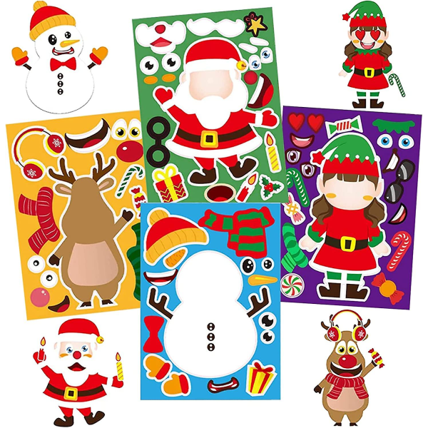 24 julegaveklistermærker til børn, lav dine egne juleklistermærker DIY-klistermærker