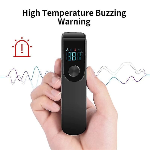 Pannetermometer, 3-i-1 digital LCD-skjerm, febervarsling, nøyaktig avlesning og minnefunksjon (svart)