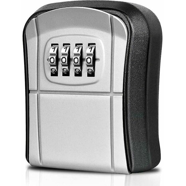 Vægmonteret sikkerhedsnøgleboks Mini sikker udendørs nøgleboks med 4-cifret kode Nulstilbar vandtæt nøglekasse -_Aleko