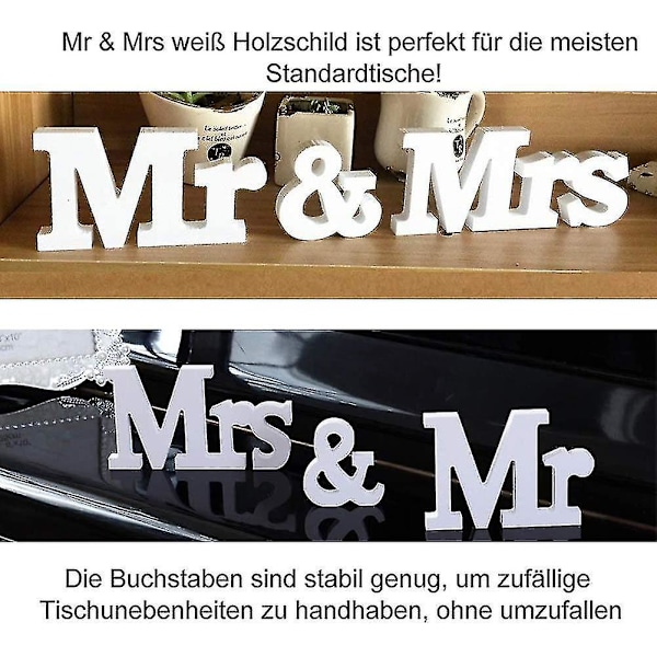 Mr & Mrs Wood Lettres Minuscules Letters Sign Top Table Decorative Wall Alphabet Wooden Letters Brid