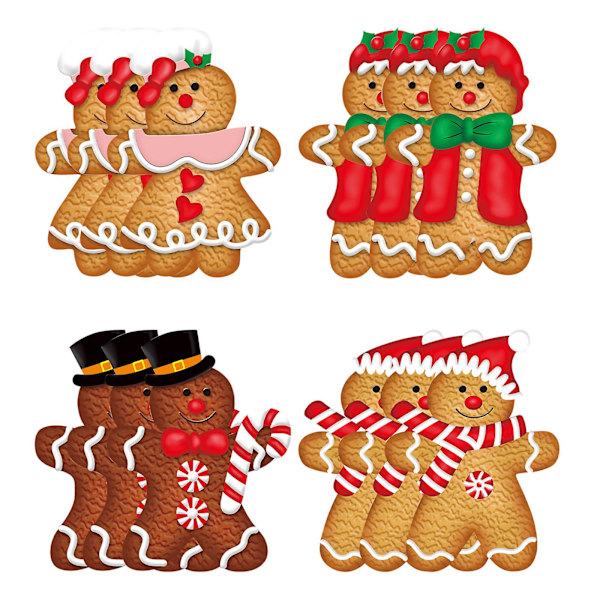 24 stycken juldekorationer, träjulhängen, julgransdekorationer, jultomte, snögubbe, ren, hängande för julgran