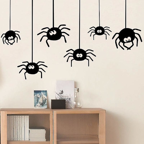 Halloween-kokoelman hauska hämähäkki-seinätarra, myymälän ikkunan juhlakoriste, sarjakuvatarra, seinätarra, Halloween-tarra, irrotettava seinätarra R