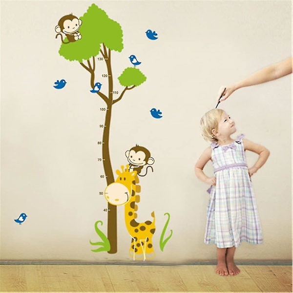 Växande Diagramklistermärken Barnväggklistermärken Djur Giraff Och Apa Höjddiagramklistermärken,ay867