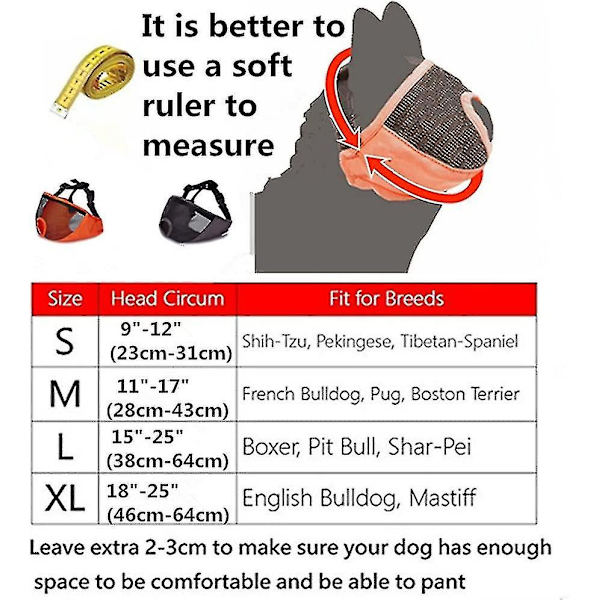 Hunde snude, justerbar åndbar kompatibel med engelsk bulldog, fransk bulldog, pekingeser, shih-tzu, mops