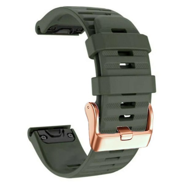 Watch för Garmin Fenix ​​7S / 6S Pro / 5S Plus / Instinct 2S , horisontella ränder Silikonrem 20 mm med roséguldsspänne