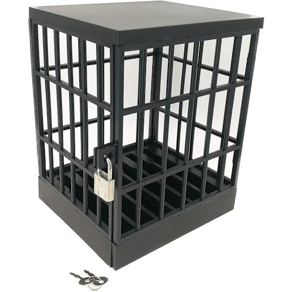 Robust Cell Block Mobiltelefonfängelse med Lås och Nycklar, Smartphone Stativhållare Klassrum Hem Bord Kontor Förvaringspryl - Familjetid, Partykul Nyhet