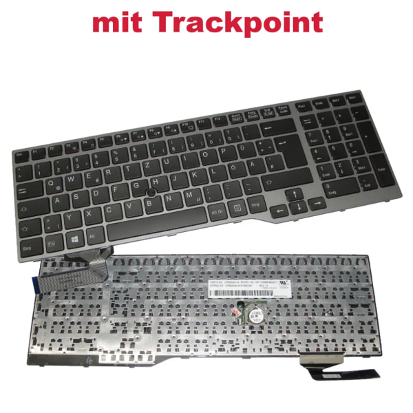 Original laptop tangentbord QWERTZ för Fujitsu LifeBook E753, E754, E756,  E554, E557 / med ram, med TrackPoint, tysk tangentbordslayout DE 34e2 |  Fyndiq