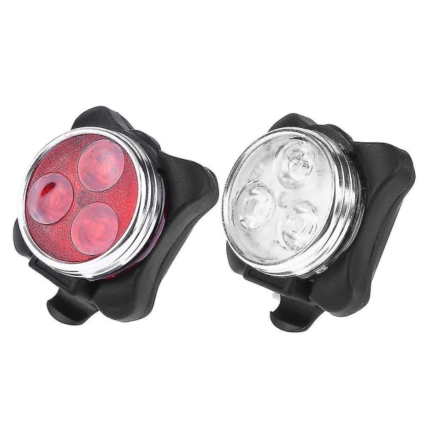 2 stk sykkel frontlykt baklykt 4 moduser USB oppladbar sykling lys sykkel lys utendørs vanntett front bak klips lys lampe