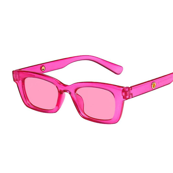 Nya Cat Eye Rektangulära Vintage Solglasögon Vuxen Märke Designer Retro Poäng Klar Grön Solglasögon Vuxen Dam Ögonglasögon（Rose Red）