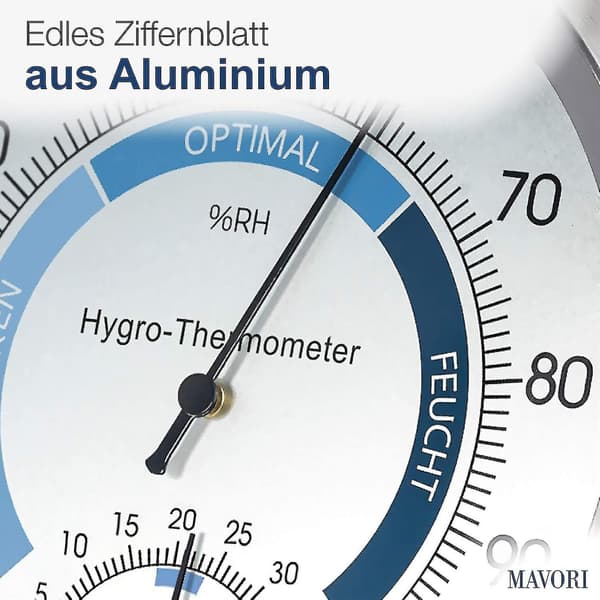 Innendørs analog hygrometer termometer - rustfritt stål hygrometer og romtermometer