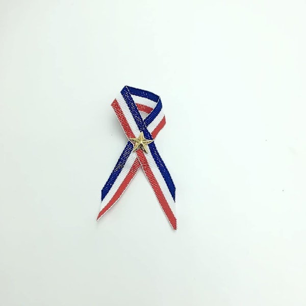 12 Stora Patriotiska Band med Guldstjärna (röd, vit och blå), Lämpliga för Helgdagar och Jul