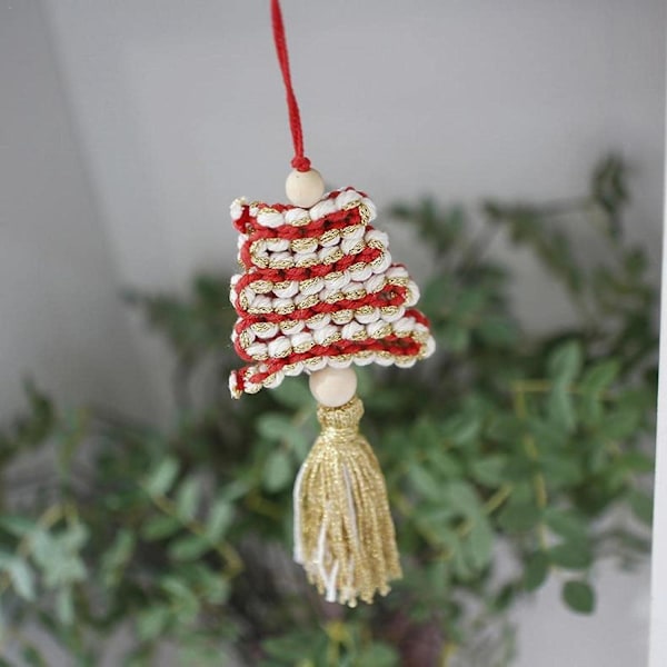 Macrame Julgran - Mini Macrame - Handgjord - Juldekoration - Macrame Juldekoration för Fönster Vägg
