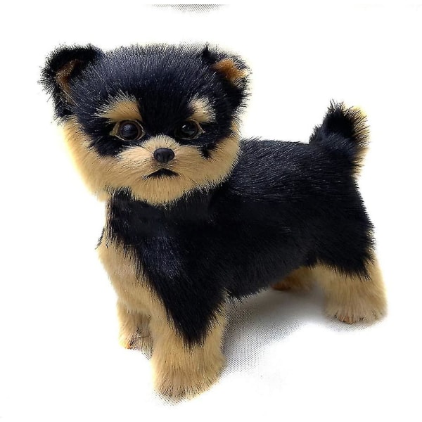 Realistinen koiranukke Yorkie-koiran simulaatiolelu koiranpentu Elämänmukainen täytetyt kumppanilelu lemmikkikoira käsintehty