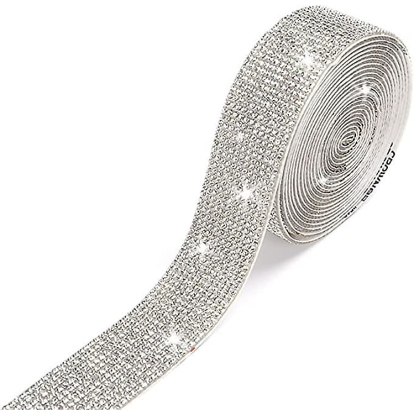 GHYT 2kpl 2,2 jaardia itseliimautuvaa kiderinestone-timanttinauhaa, Bling-timanttitarra DIY-autonkoristetarra Glitter-timanttikiteet