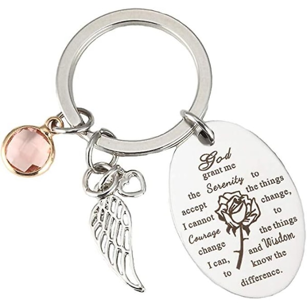 Serenity Prayer Christian Keychains for Women Pray Stainless Steel Keychain Keyring Christmas Gifts