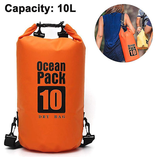 Flydende Vandtæt Tørrpose 10l, Roll Top Tørrpose Holder Udstyr Tørt Til Kajak, Rafting, Bådsejlads, Svømning, Camping, Vandring, Fiskeri, Strand
