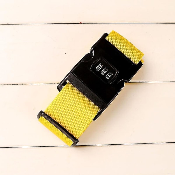Henkilökohtainen matkatavarahihna - Turvallinen matkalaukku 180 cm x 5 cm lukolla - printed (keltainen lukolla)