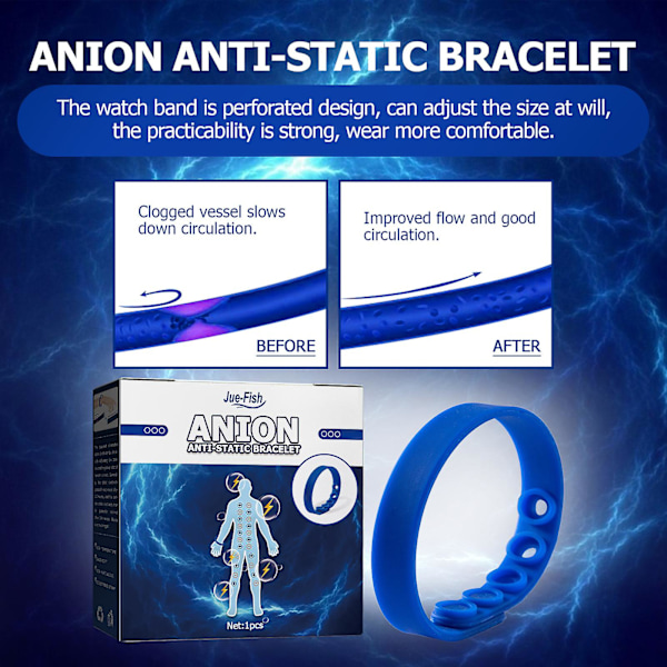 Antistatisk håndleddsstropp, 23 cm antistatisk håndleddsbånd jording armbånd passer håndleddsomkrets vanlig størrelse