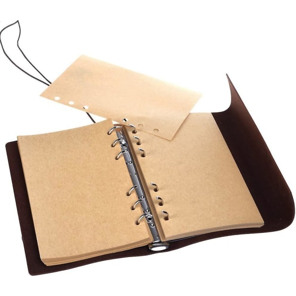 Läderjournal Notebook, vintage Spiral Notebook Påfyllningsbar Daglig Planerare Präglad Resa
