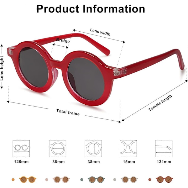 Söta Runda Polariserande Solglasögon för Barn Flickor Pojkar UV400 Skydd De Sol Gafas Strand Semester