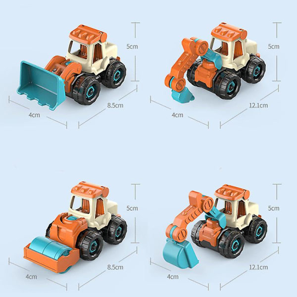 Legetøjsbil til børn adskillelse af børnebil Gravemaskine til børnebil Uddannelseslegetøjsracer（gul）