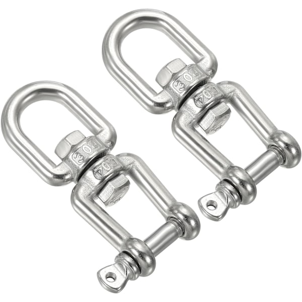 2 stk. Rustfrit Stål Drejeligt Ring Loft Hængsel Rustfrit Stål Drejeligt Stik Heavy Duty Krog 304 Rustfrit Stål Hængekøje (M5)