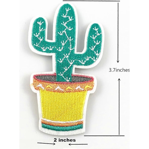 20 st Assorterade Järn Broderi Patches Kaktus Set, Broderi Applikation Sy för Jackor Klänning Hatt Väst Jeans Ryggsäckar Kläder, Dekoration Applikation