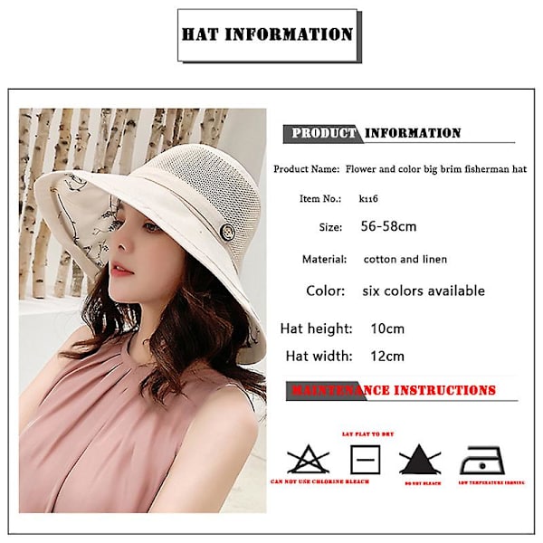 K116 Herr Bucket Hat Panama Fashion Sol Visor Andningsbar Fiskare Skydd Hatt Sommarhattar Strand Solhattar Andningsbar（Gul）