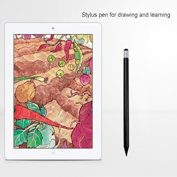 Tunn styluspenna med kapacitiv pekskärm för iPad iPhone Samsung Galaxy-telefon surfplatta (svart)
