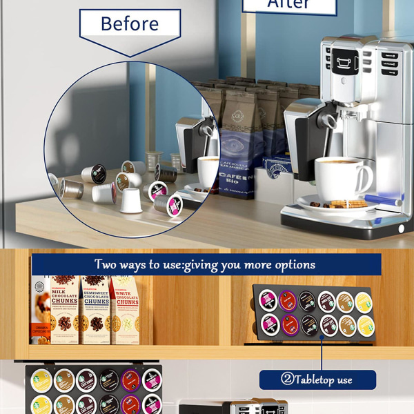 Kaffeputeholder Akryl Underskap Kaffeputeholder Plassbesparende