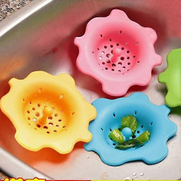 Blomformad Köksavloppssil, Silikon, 2-pack (Blå) Scrollsqy