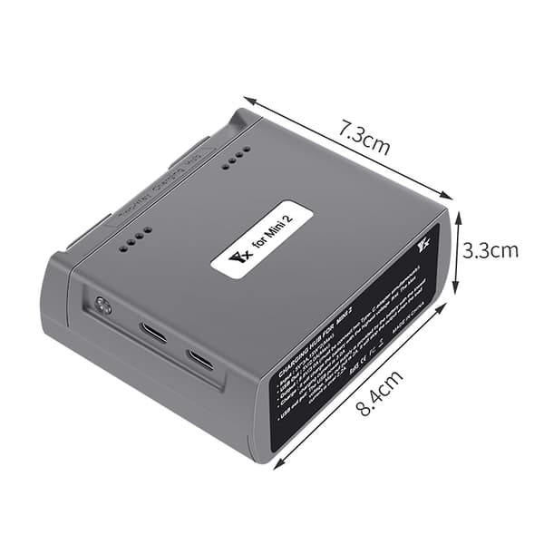 Fit Dji Mini 2/ Mavic Mini Se Batterilader 2-vejs Usb-opladningshub-oplader（Grå）