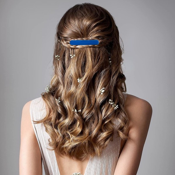 5st fransk hårspänne, 5 färger fint tjockt medelhår hårspänne, platta hårnålar rektangulära hästsvanshållare för kvinnor flickor
