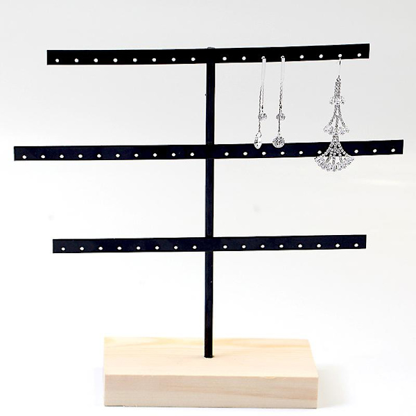Metallörhänge Display Stativ Smycken Förvaring Vit Svart Halsband Smycken Organizer Hållare Butik Heminredning Kvinna Gåvor