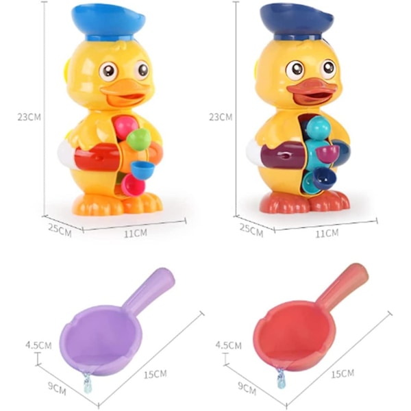 Ankleksak med Ankhjul, Ankleksak för Dusch, Anka Vattenkvarn Badleksak, Badrum Starka Sugproppar Vattenskopa Roliga Badleksaker för Småbarn Pojkar Flickor (b