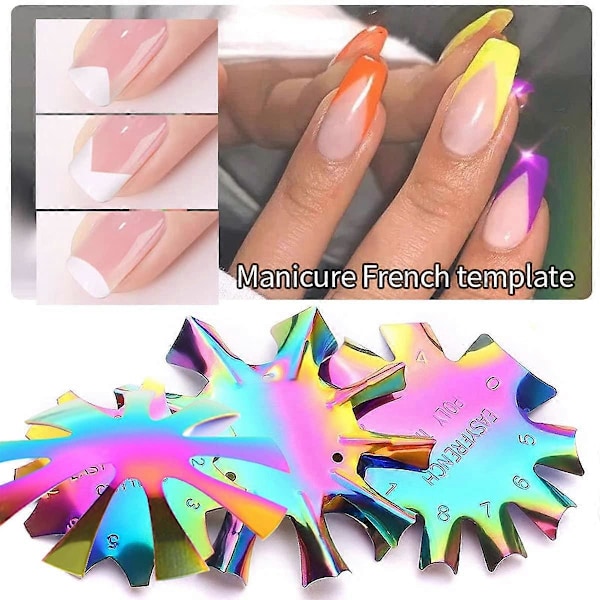 Franska Nagelspets Trimmer 3 st Rostfritt Stål Franska Spets Klippare Leende Linje Klippare Verktyg Rostfritt Stål Kant Manikyr DIY Platta Modul för Akryl Na