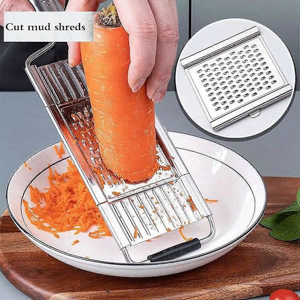 Multifunktionell Grönsaksrivare, Rostfritt Stål Rivjärn Skärare Slicer, Manuell Mathackare Grönsaksskärare Köksredskap, Bärbar Grönsaksskärare