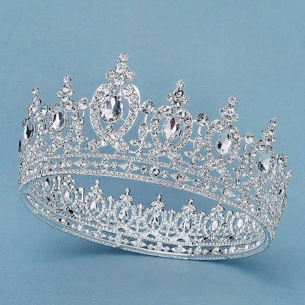 Sølvkrone krystall dronning rhinestone for brud bursdagsfest