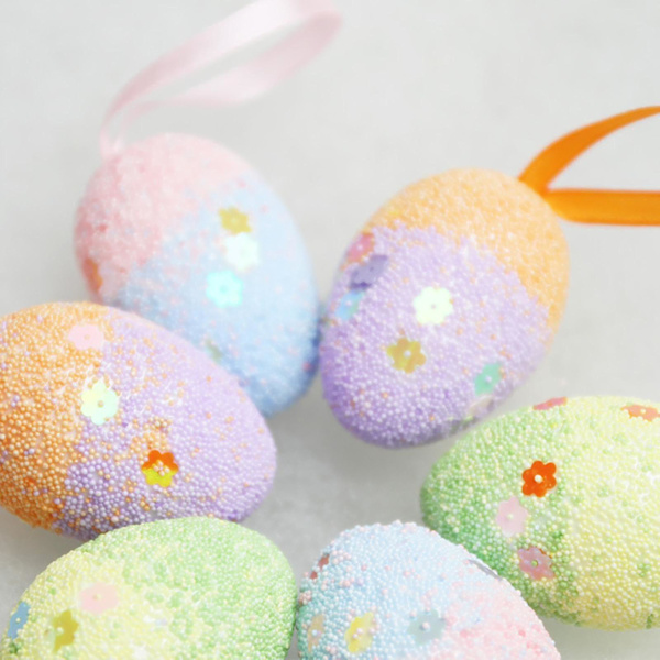 Påskdekorationer i skumgummi - Påskpynt - Heminredning - Hängsmycken - eierfarben ostern H
