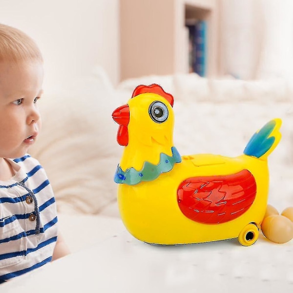 Sähköinen munivalelu lapsille Kanan muniva kävelylelu värikkäillä valon ja musiikin interaktiivisilla leluilla
