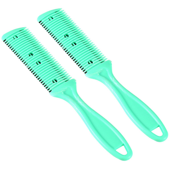 Dubbelsidig skärning Slim Haircuts Blade Beauty Salon Hemma Frisör Hår Trimmer Kam Grön