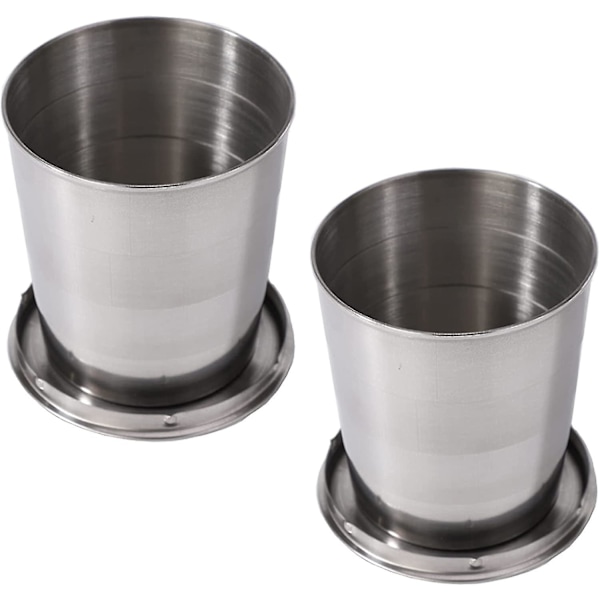 2-pack hopfällbara muggar i rostfritt stål, hopfällbar mugg i rostfritt stål, hopfällbar hopfällbar mugg, hopfällbar mugg i rostfritt stål